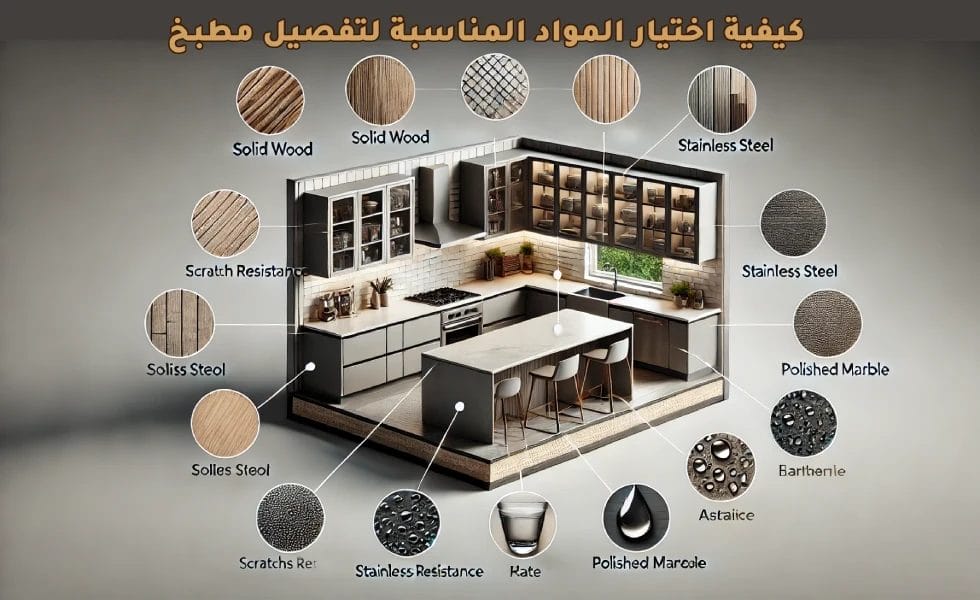 كيفية اختيار المواد المناسبة لتفصيل مطبخ